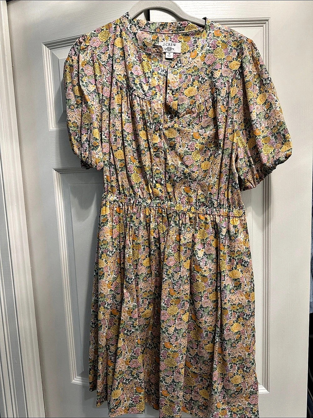 J.Crew V-neck Smocked-waist Dress in Liberty® Fabric Liberty® Floral Midi Dress